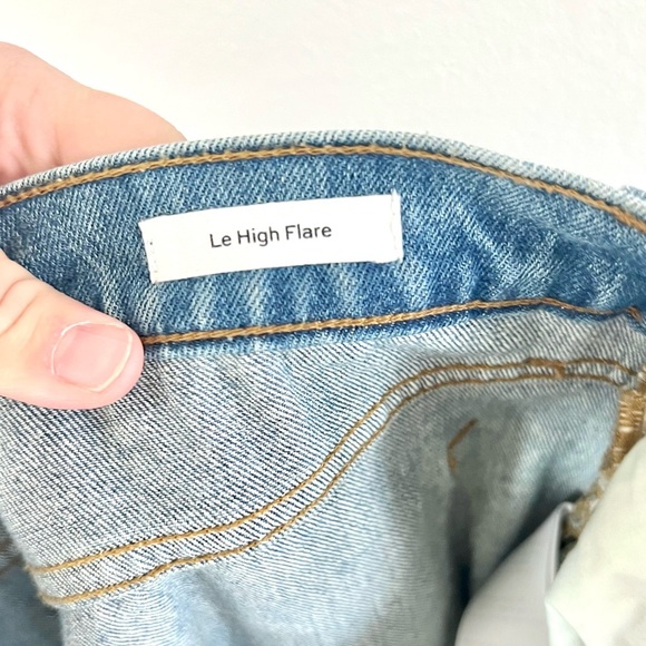 Frame Denim Le High Flare Diagonal Block Cuff Kingsley Wash Jeans Size 26 - Picture 8 of 13